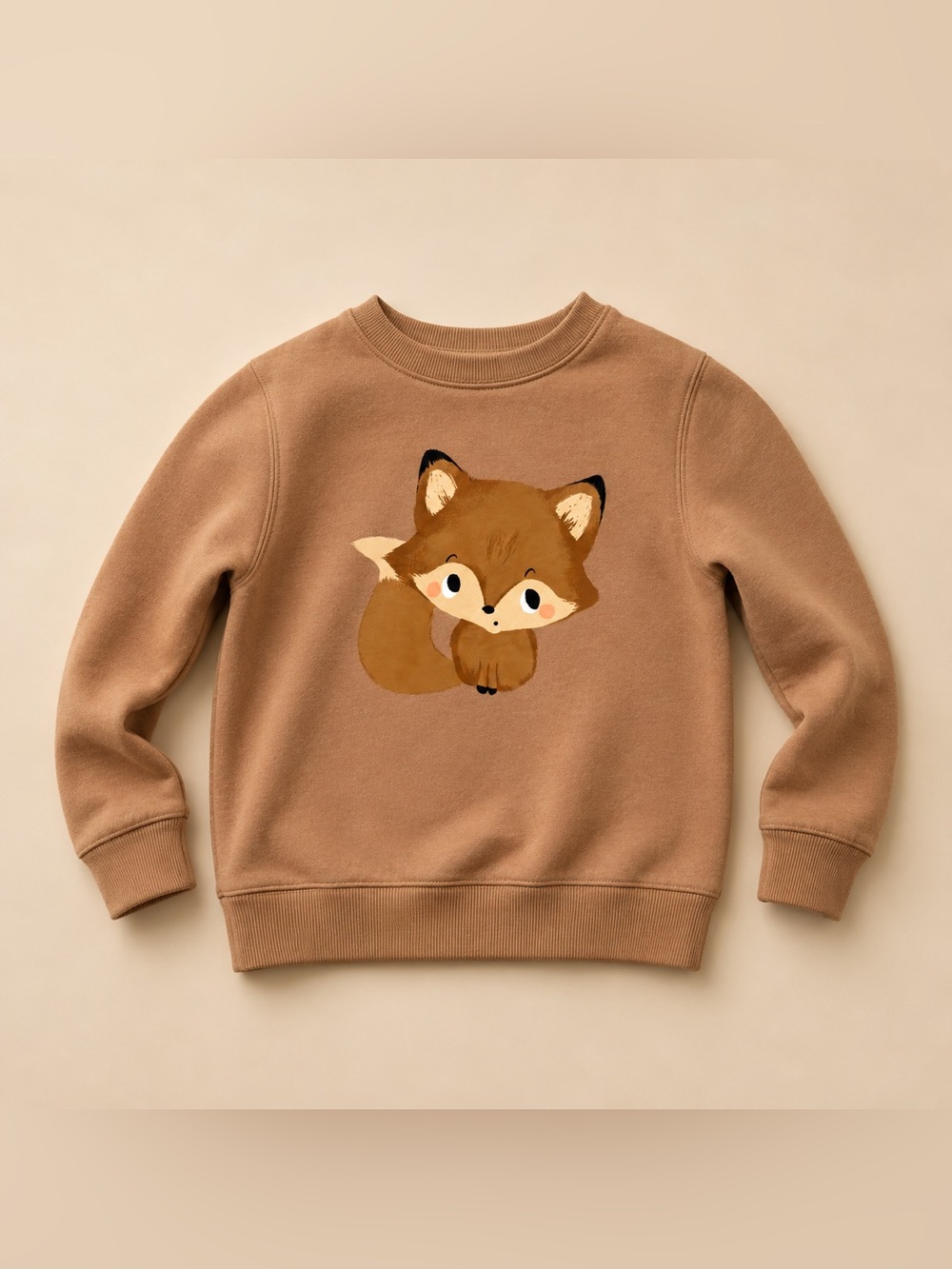 Kids Cozy Fox Graphic Sweatshirt - Brown